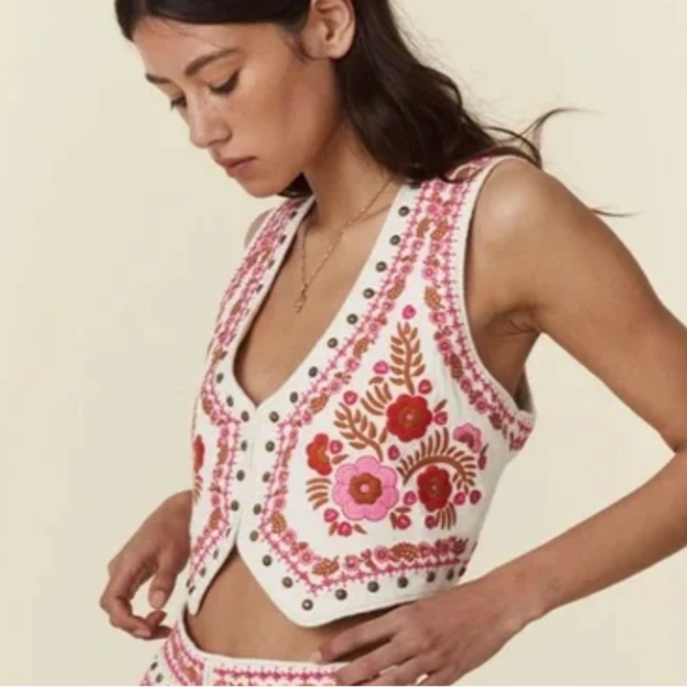 Spell Floral Embroidered Vest